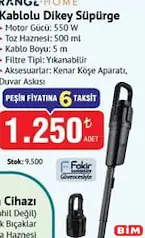 RANGE HOME KABLOLU DİKEY SÜPÜRGE fiyat ve kampanya bilgisi